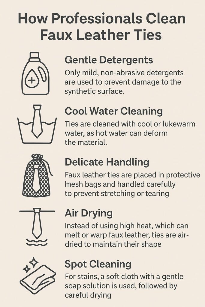 faux leather tie cleaning