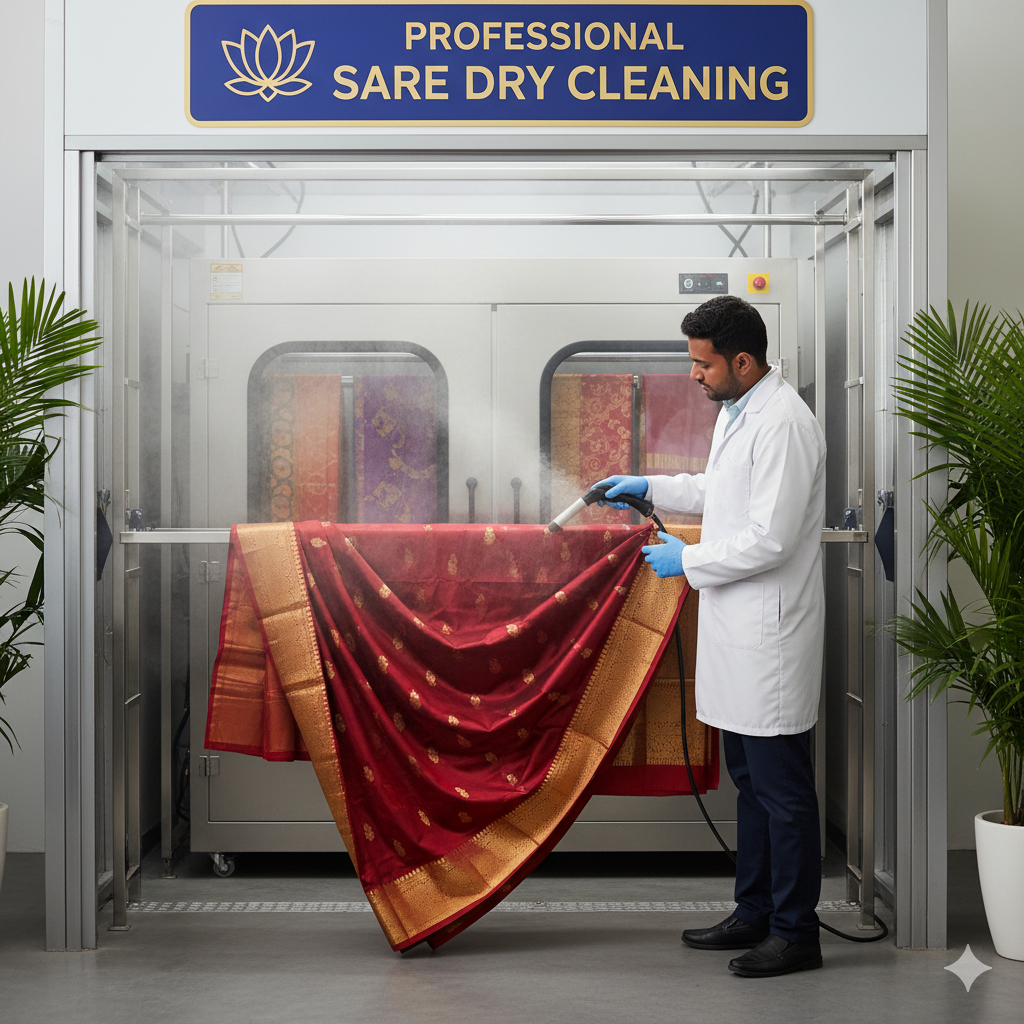 Professional saree dry cleaning