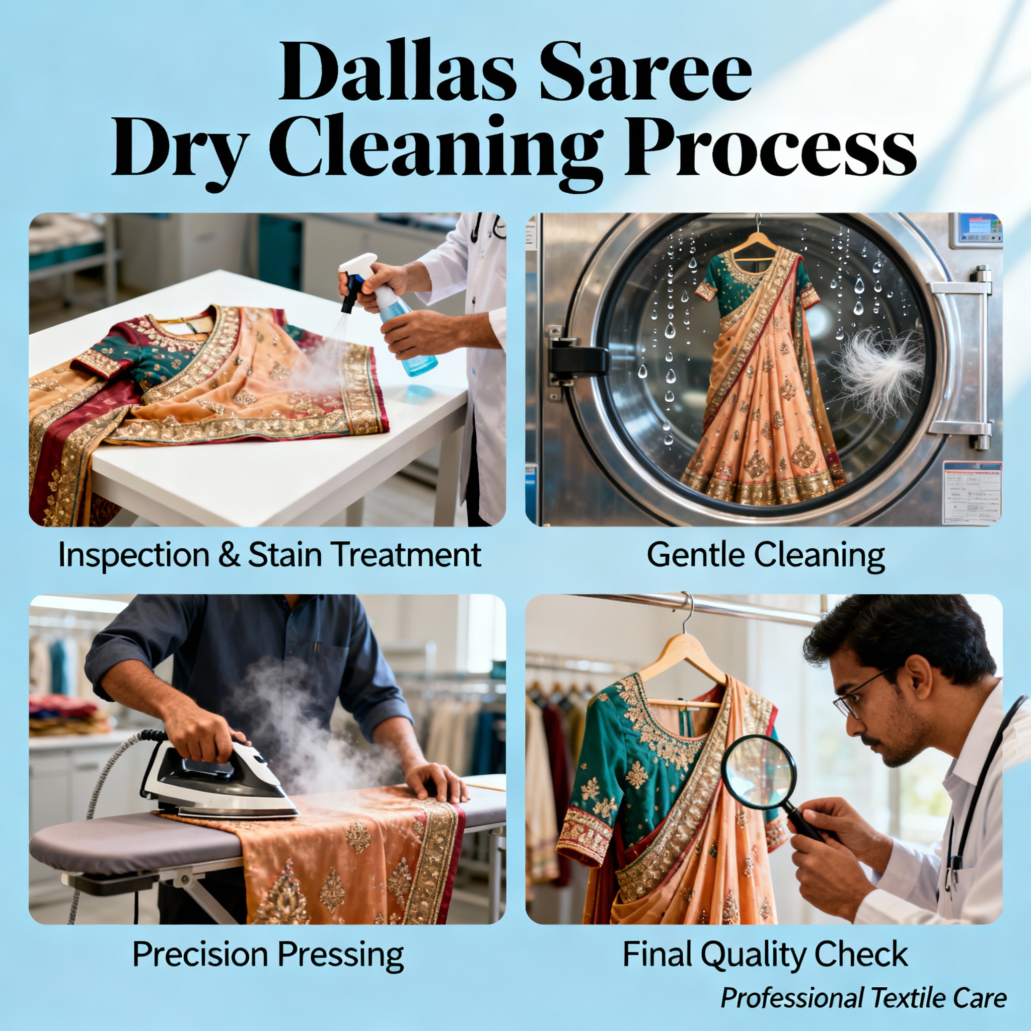 gentle dry cleaning saree service in Dallas