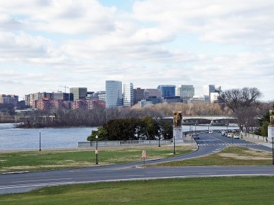 Panoramic view of Rosslyn, Arlington, VA, from Lincoln Memorial